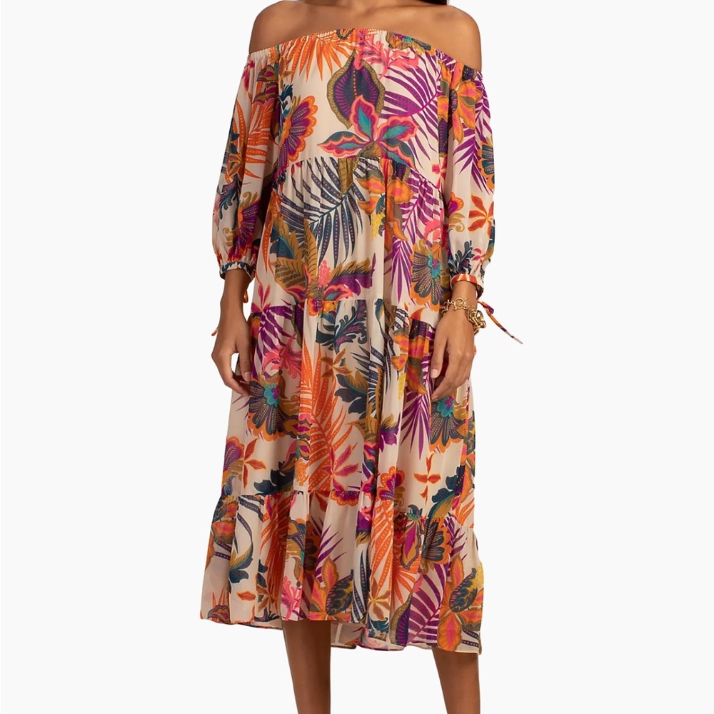 Floral Off-Shoulder Maxi Dress-Trina Turk Cattleya Dress